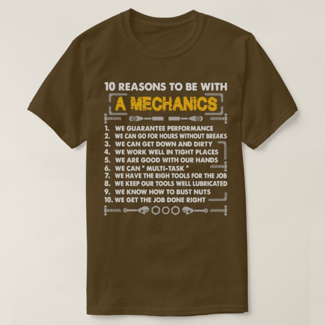 10 reason to be a Mechanic  T Shirt (Design framsida)
