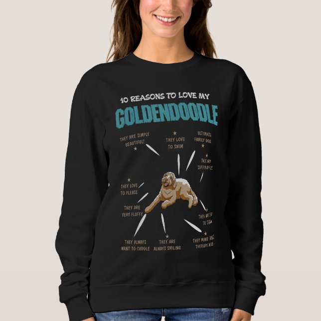 10 Reasons To Love Goldendoodle Dog  Pet T Shirt (Framsida)
