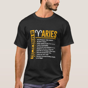 10 Regler av Aries Zodiac Birthday T Shirt