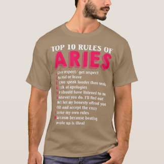 10 Regler av Aries Zodiac-tecken T Shirt