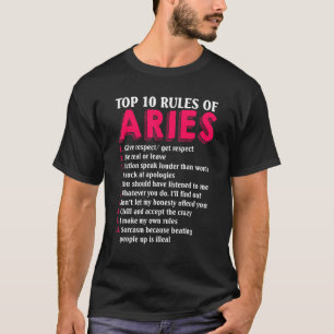 10 Regler av Aries Zodiac-tecken T Shirt
