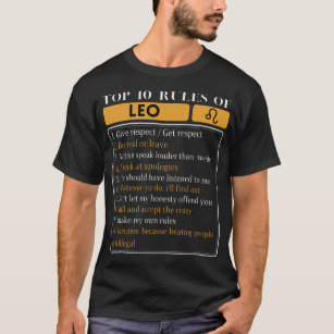 10 Regler av Leo, Leo Facts Traits T Shirt