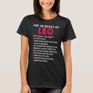 10 Regler av Leo Zodiac-tecken T Shirt