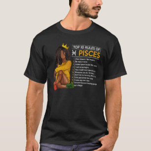 10 Regler av Pisces Zodiac Sign Horoscope Birth T Shirt