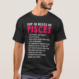 10 Regler av Pisces Zodiac-tecken T Shirt