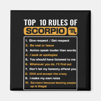 10 regler av Scorpio, Funny Scorpio Facts, Zodi Magnet