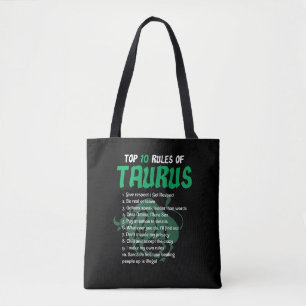 10 Regler av Taurus Zodiac Birthday Gift Tygkasse