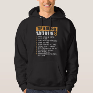 10 Regler av Taurus Zodiac-tecken Astrology Astr Hoodie