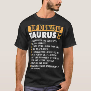 10 Regler av Taurus Zodiac-tecken Astrology Astr T Shirt