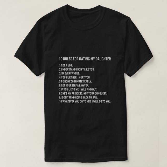 10 REGLER FÖR DATUM AV MIN DAGS  T SHIRT (Design framsida)