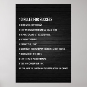 10 Regler för framgång - Motivering Poster