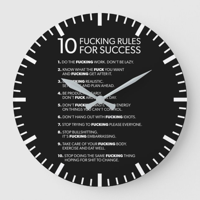 10 Regler för framgång - Motivering Stor Klocka (Framsida)