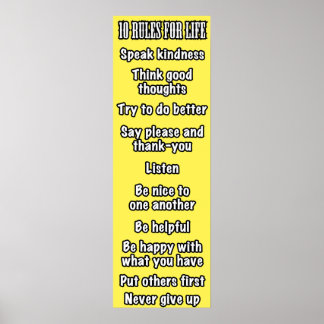 10 Regler för livförsäkring (Gult) Poster