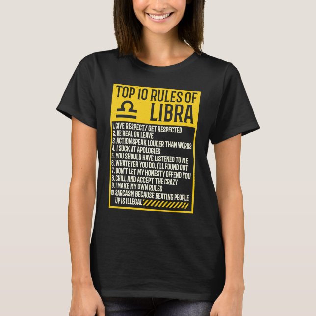10 Regler Libra Horoscope Birthday 2 T Shirt (Framsida)