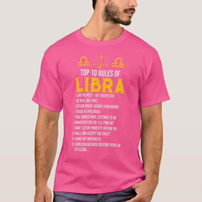 10 Regler Libra Horoscope Birthday 3 T Shirt (Framsida)