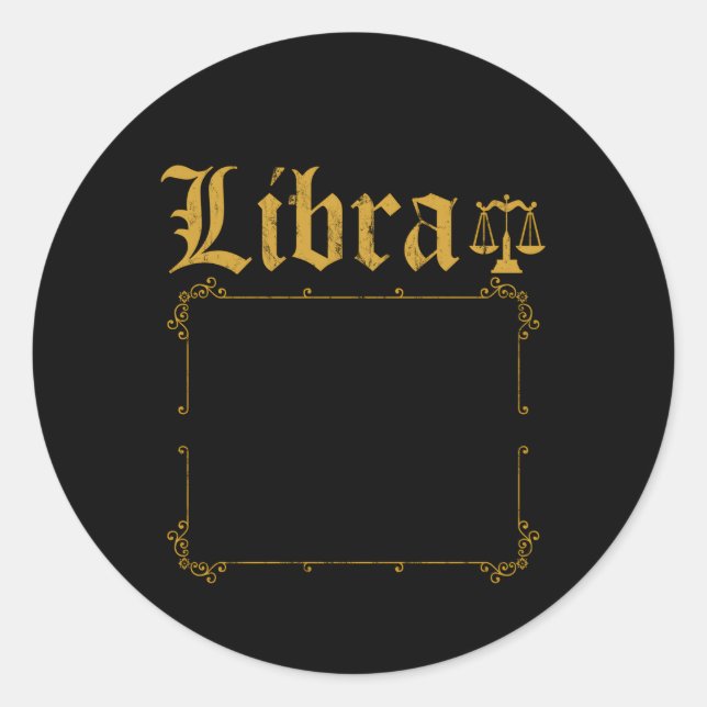 10 Regler Libra Horoscope Runt Klistermärke (Framsida)