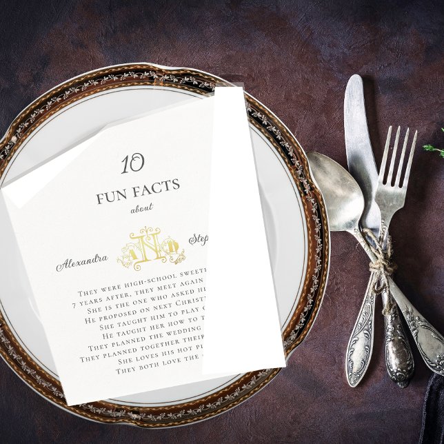10 Roligt Facts Luxury Romantic Flourish Bröllop G Pappersservett (Skapare uppladdad)