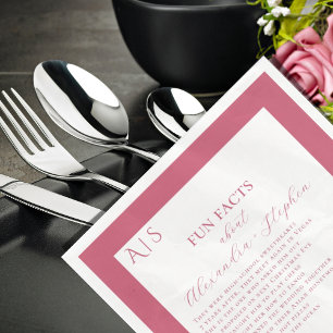 10 Roligt Facts Newlyweds par Modern Viva Magenta Pappersservett
