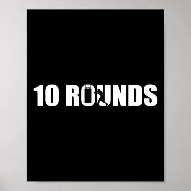 10 Ronder - Boxningsälskare Gym Boxare Kickboxning Poster (Framsidan)