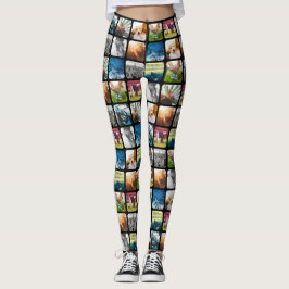 10 Rundad bildstödrasterruta, svart Ram Leggings