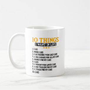 10 Sak jag vill ha i min livbil Fars dag Kaffemugg