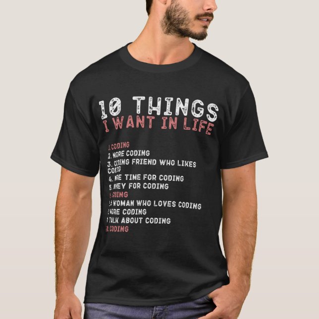 10 Sak jag vill ha i mitt livs-KODER Manar T Shirt (Framsida)