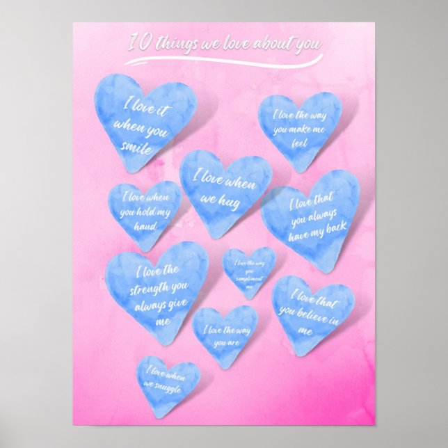 10 sak vi kärlek om er poster (Framsidan)