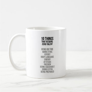 10 saker som kräver nolltalangen kaffemugg