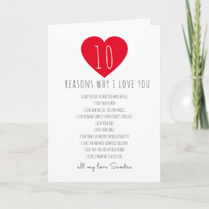 10 skäl jag älskar julen valentines fotogåva kort