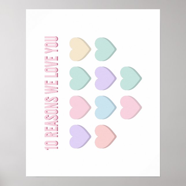 10 skäl som vi älskar dig - 10-årspresenter poster (Framsidan)