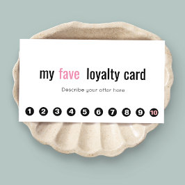 10 Slå Rosa Beauty Salon Customer Loyalty Card 2 Lojalitetskort