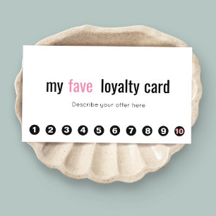 10 Slå Rosa Beauty Salon Customer Loyalty Card 2 Lojalitetskort