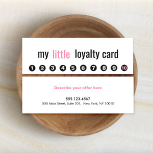10 Slå Rosa Beauty Salon Customer Loyalty Card Lojalitetskort