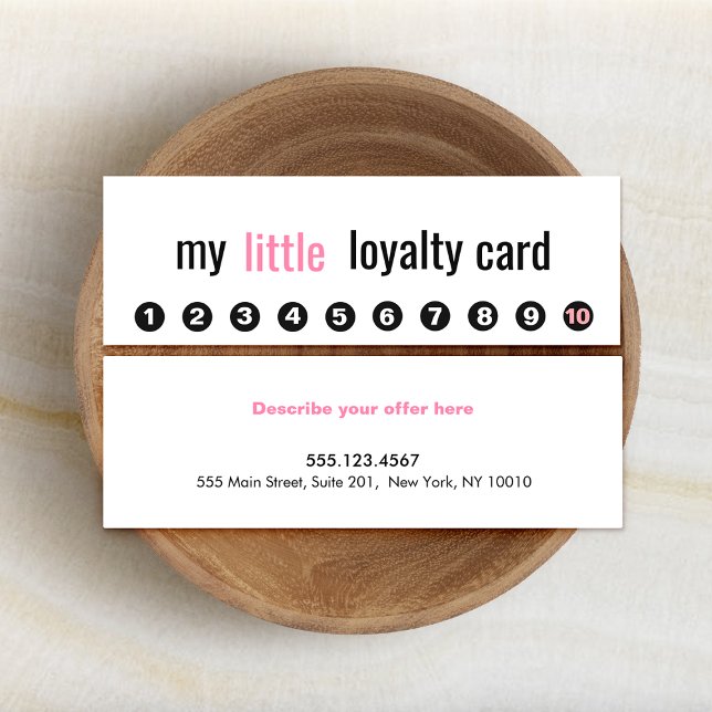 10 Slå Rosa Beauty Salon Customer Loyalty Card Lojalitetskort (Skapare uppladdad)