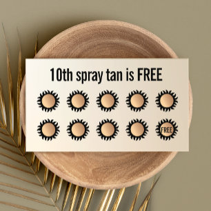 10 Slå Spray Tan Besök kundlojalitet Lojalitetskort