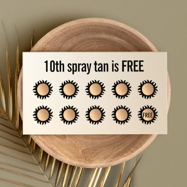 10 Slå Spray Tan Besök kundlojalitet Lojalitetskort (Skapare uppladdad)