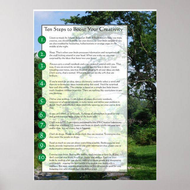 10 steg för att öka din kreativitet poster (Framsidan)