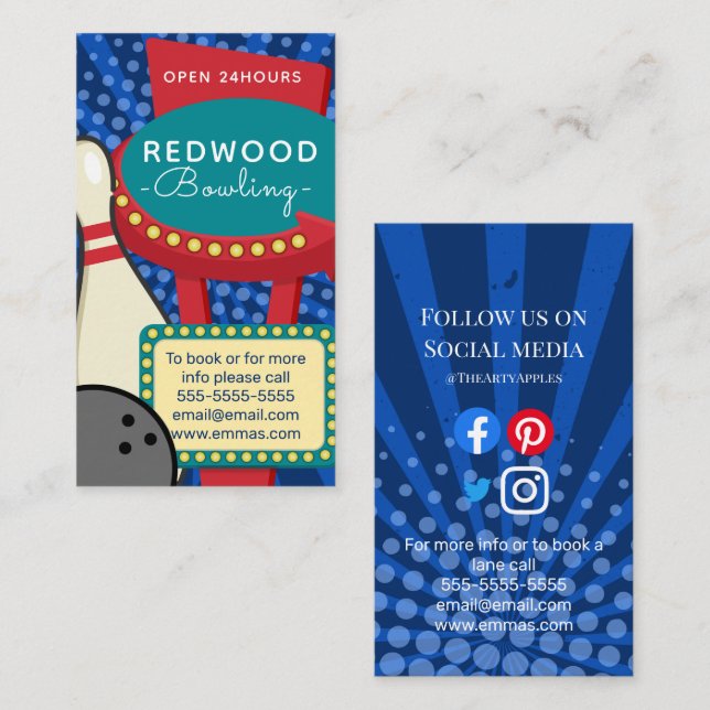 10-stifts tarmtömningsretrokolv visitkort (Fram/baksida)