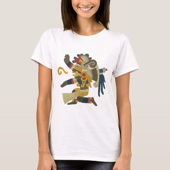 10.Tezcatlipoca - Mayan / Aztec Creator God T Shirt (Framsida)