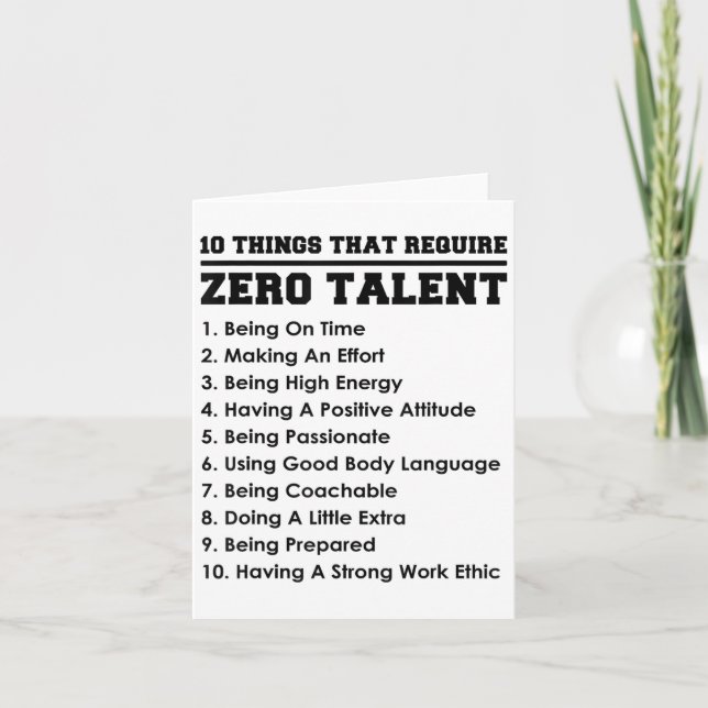 10 Things That Require Zero Talent Motivational  Kort (Framsida)