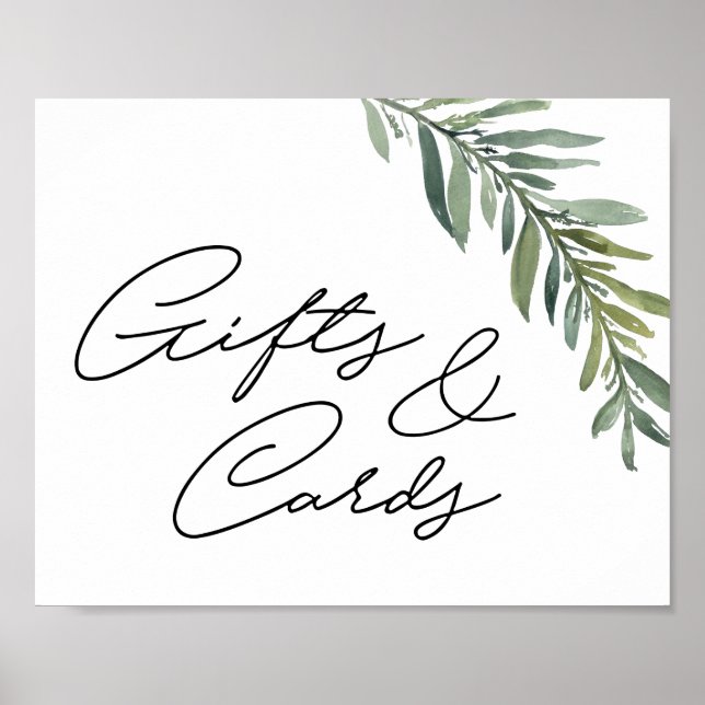 10 tum x 8 tum vattenfärg för gift-tecken i Löv Poster (Framsidan)