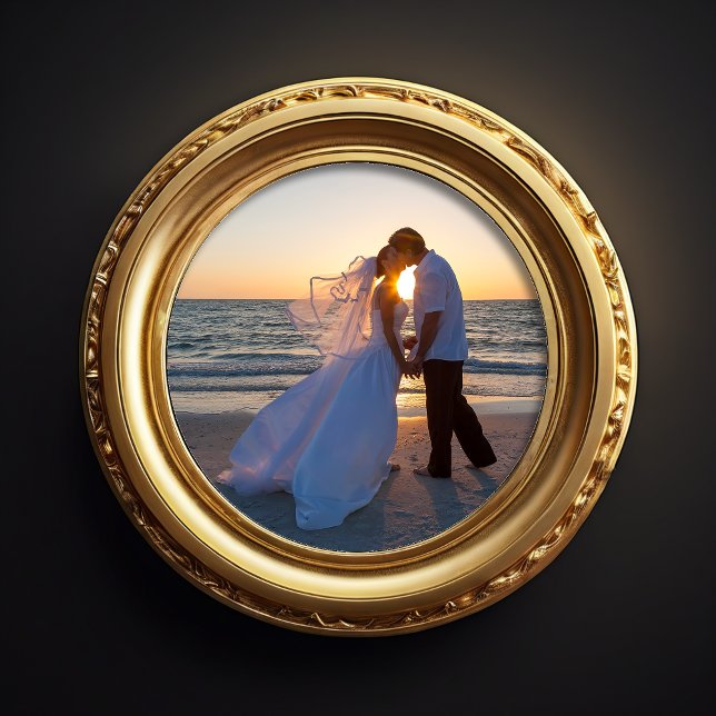 10-tumscirkelform Bröllop Fototryck (Trim for a 10" Diameter Circle Shape Wedding Photo Print for your own frame)