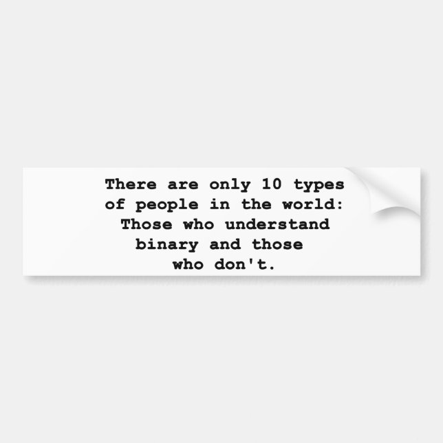 10 typer av folk bildekal (Framsidan)