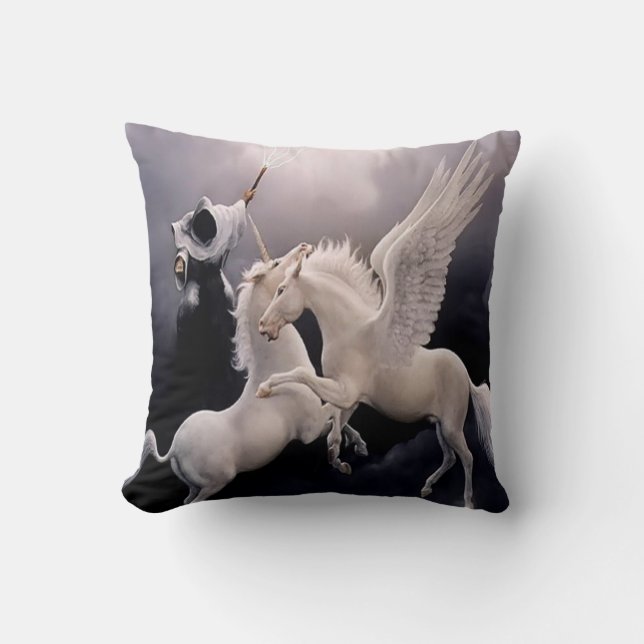 #10-Unicorn och Pegasus stridighet Kudde (Framsida)
