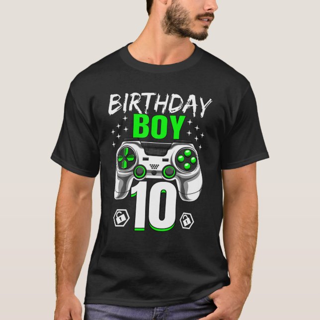 10 Video Game Controller-spelare 10Th B T Shirt (Framsida)