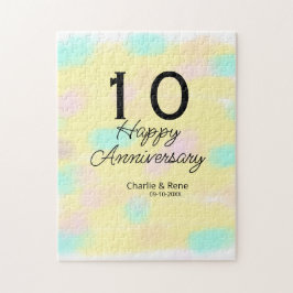 10 wedding anniversary yellow pastel name retro bo pussel