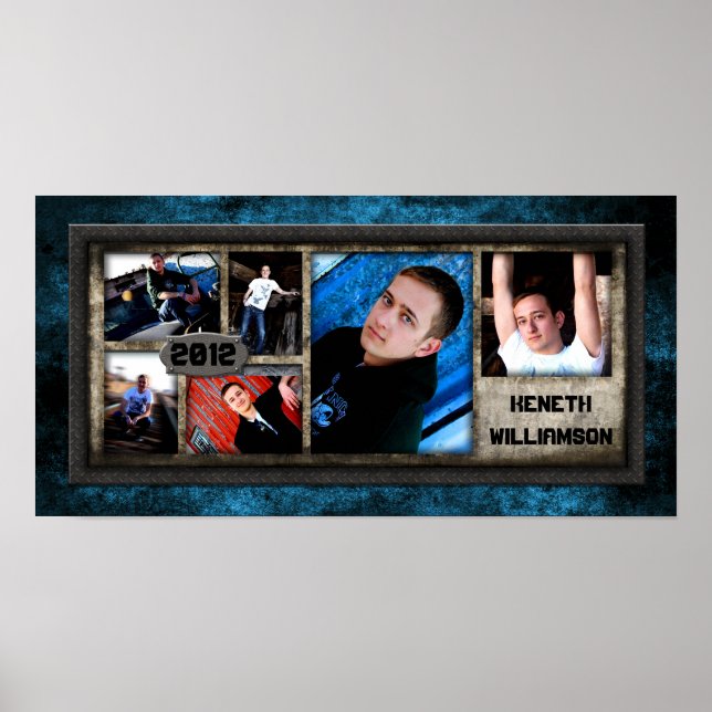 10"x20" 6 Kortplatser, SENIOR, kollage, rutt Järn Poster (Framsidan)