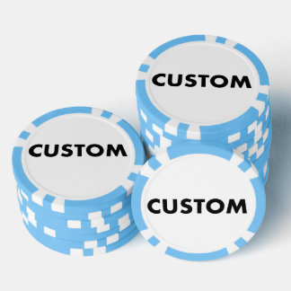 10 x Anpassningsbar Personlig BLUE Casino, Poker Marker