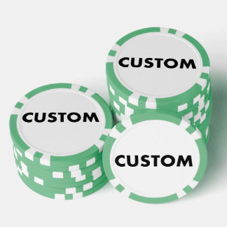 10 x Anpassningsbar Personlig GRÖNT Casino, Poker Marker