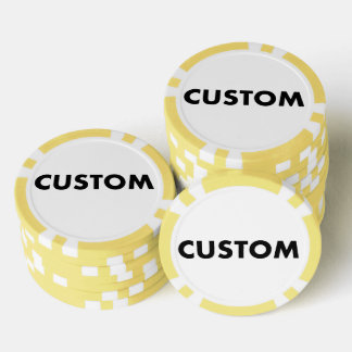 10 x Anpassningsbar Personlig GULT Casino, Poker Marker